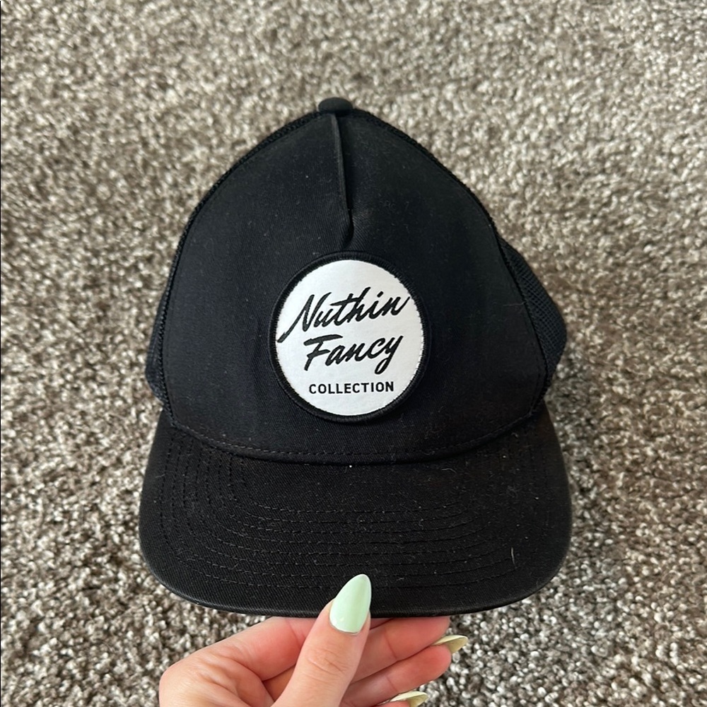 Nuthin Fancy Black Meshback Ballcap